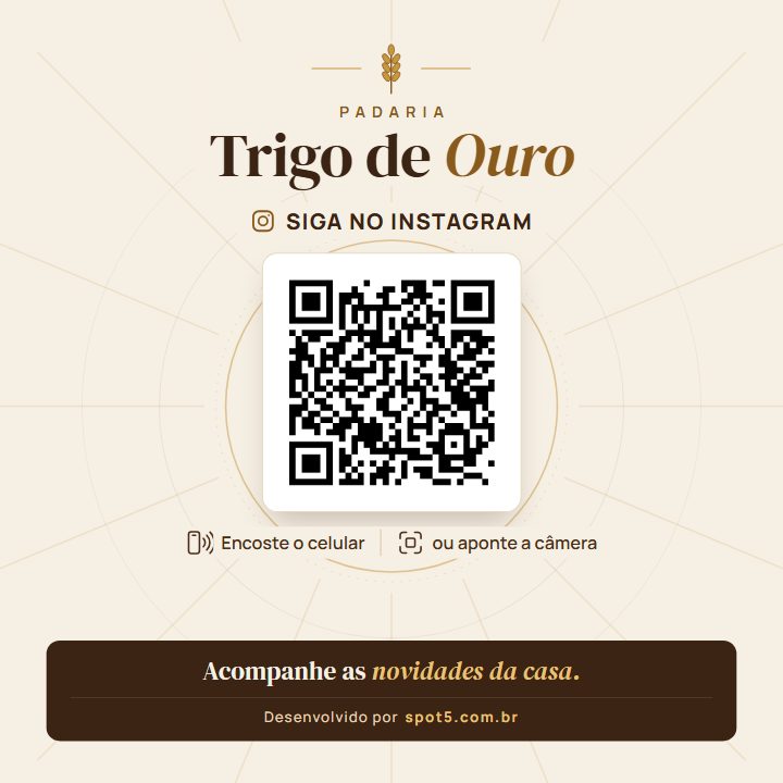 Placa personalizada de exemplo: Padaria Trigo de Ouro