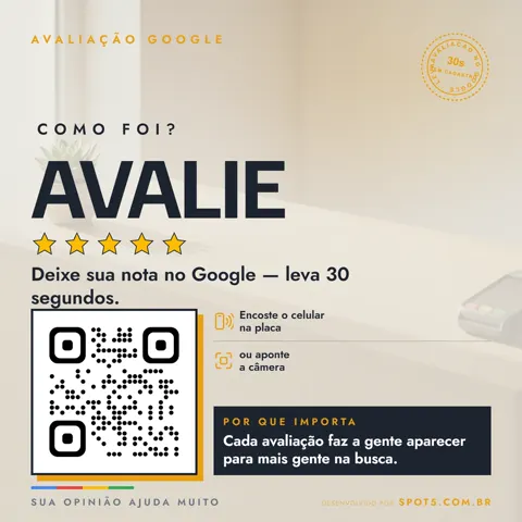 Placa de Avaliação Google Balcão Clean - Comprar Online | Spot5